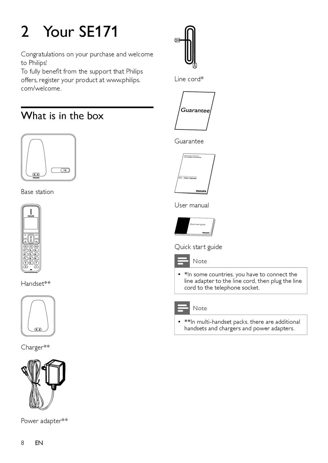 Philips user manual Your SE171, What is in the box 