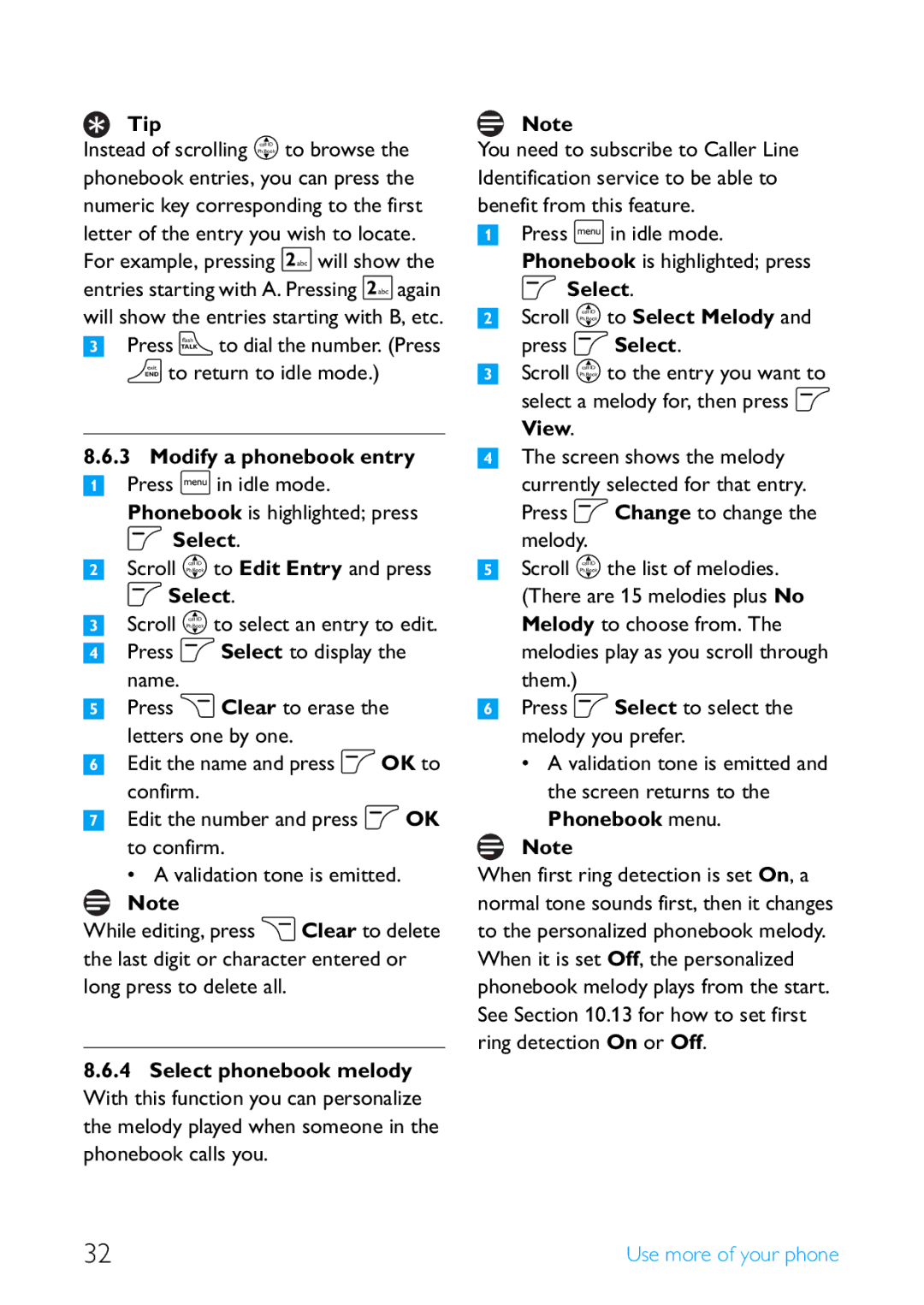 Philips SE4502B manual Modify a phonebook entry 1 Press m in idle mode, Scroll n to Edit Entry and press o Select, View 