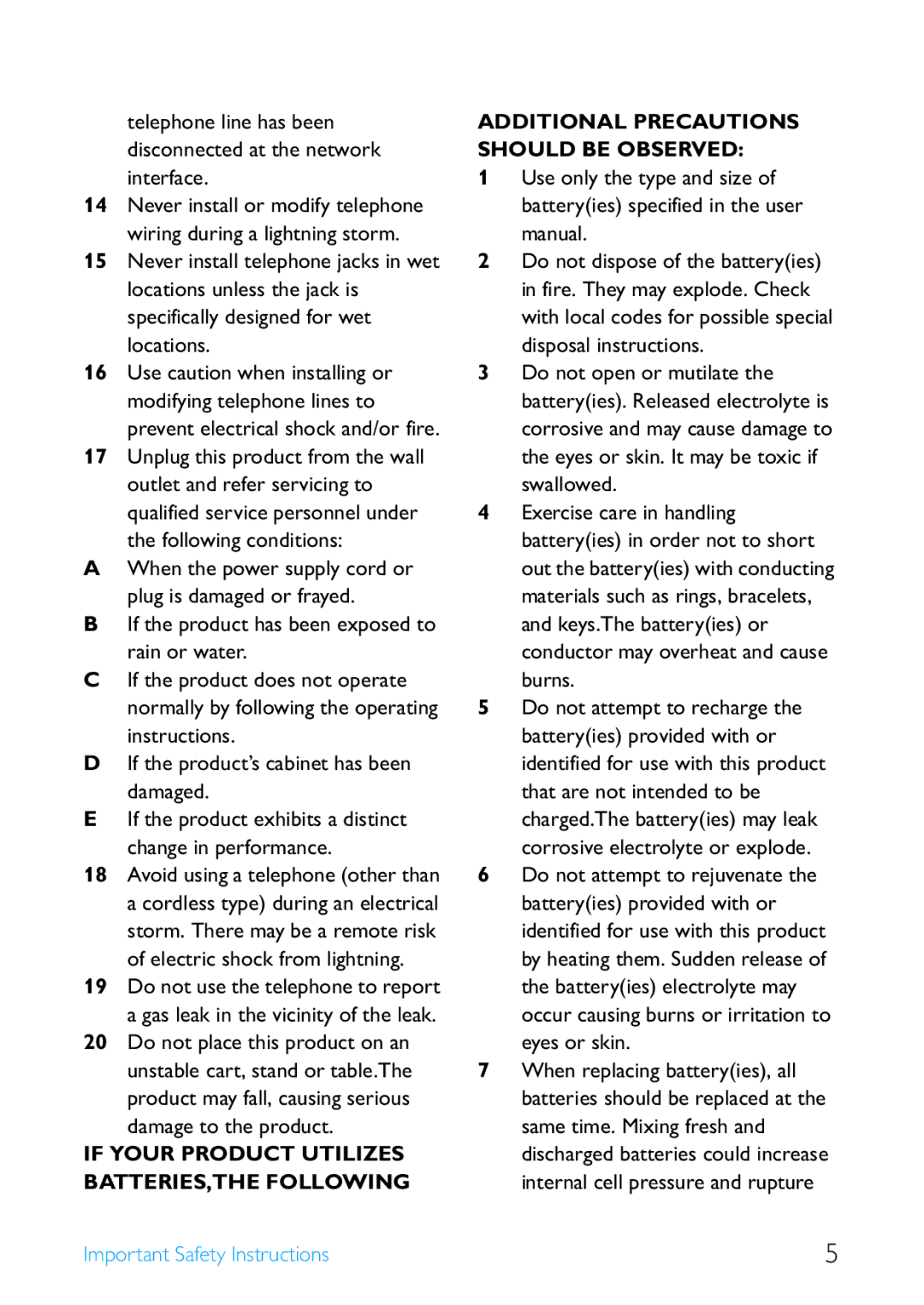 Philips SE4502B manual Damage to the product, Important Safety Instructions 