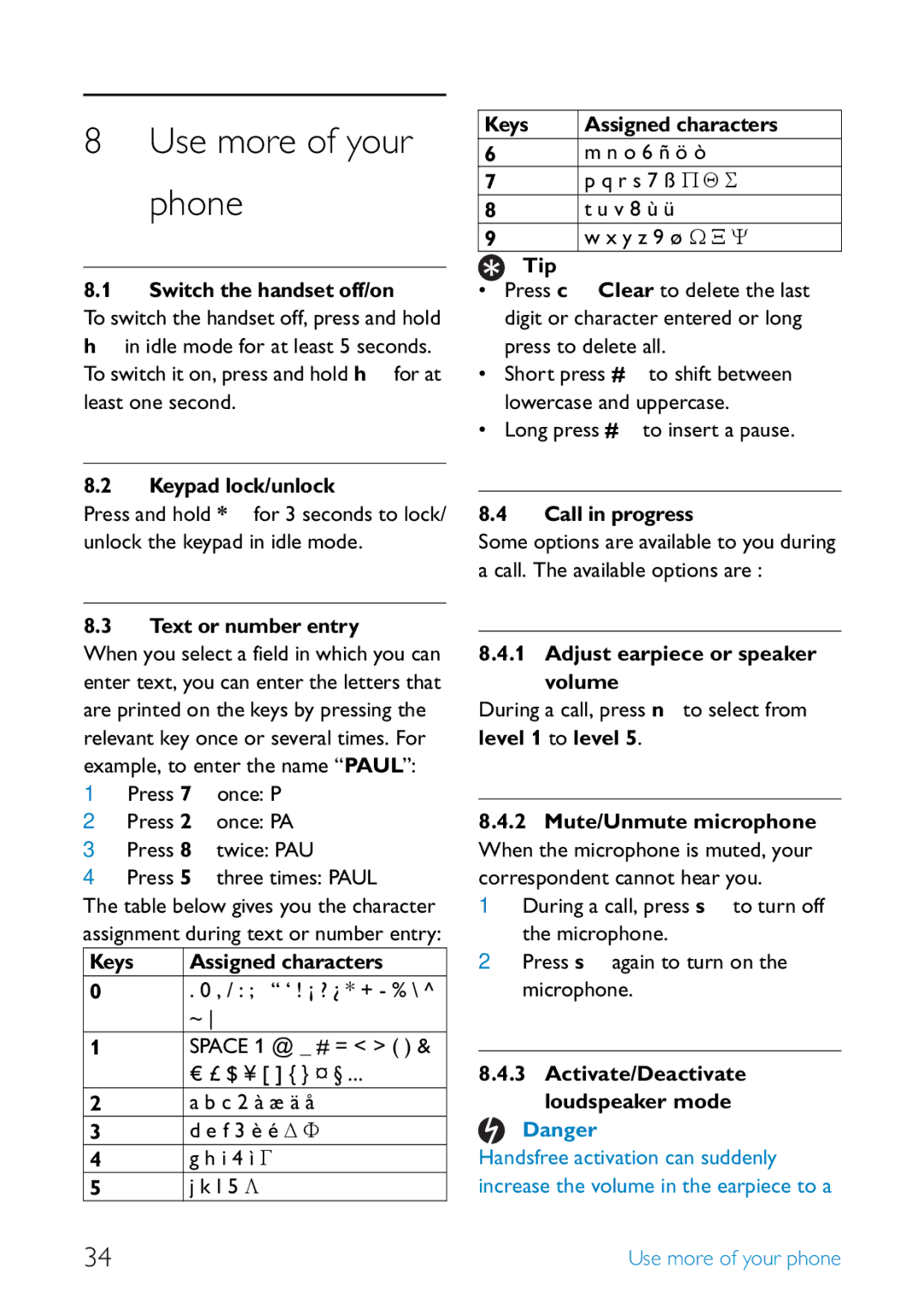 Philips SE455 manual Use more of your phone 