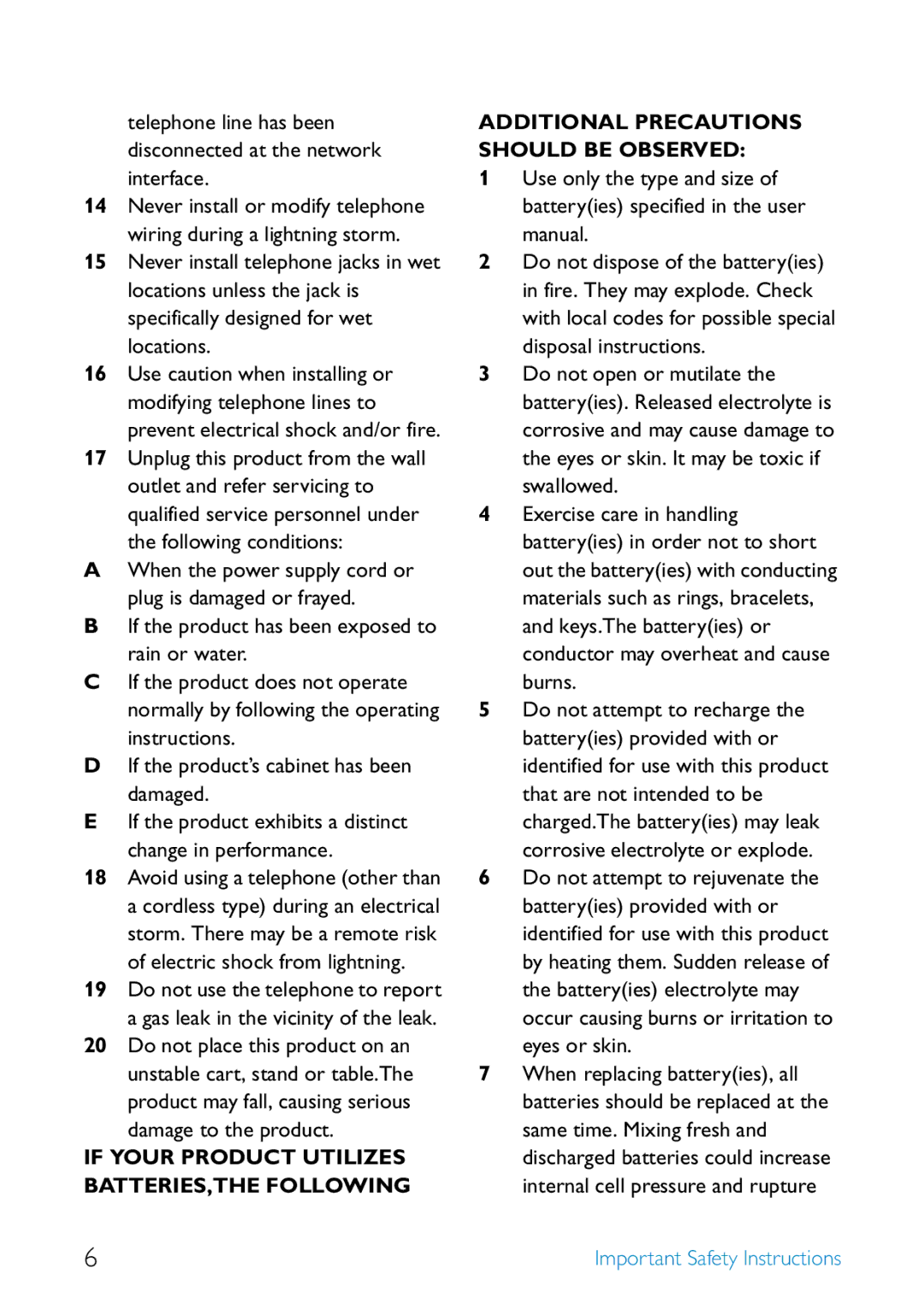 Philips SE455 manual Damage to the product 