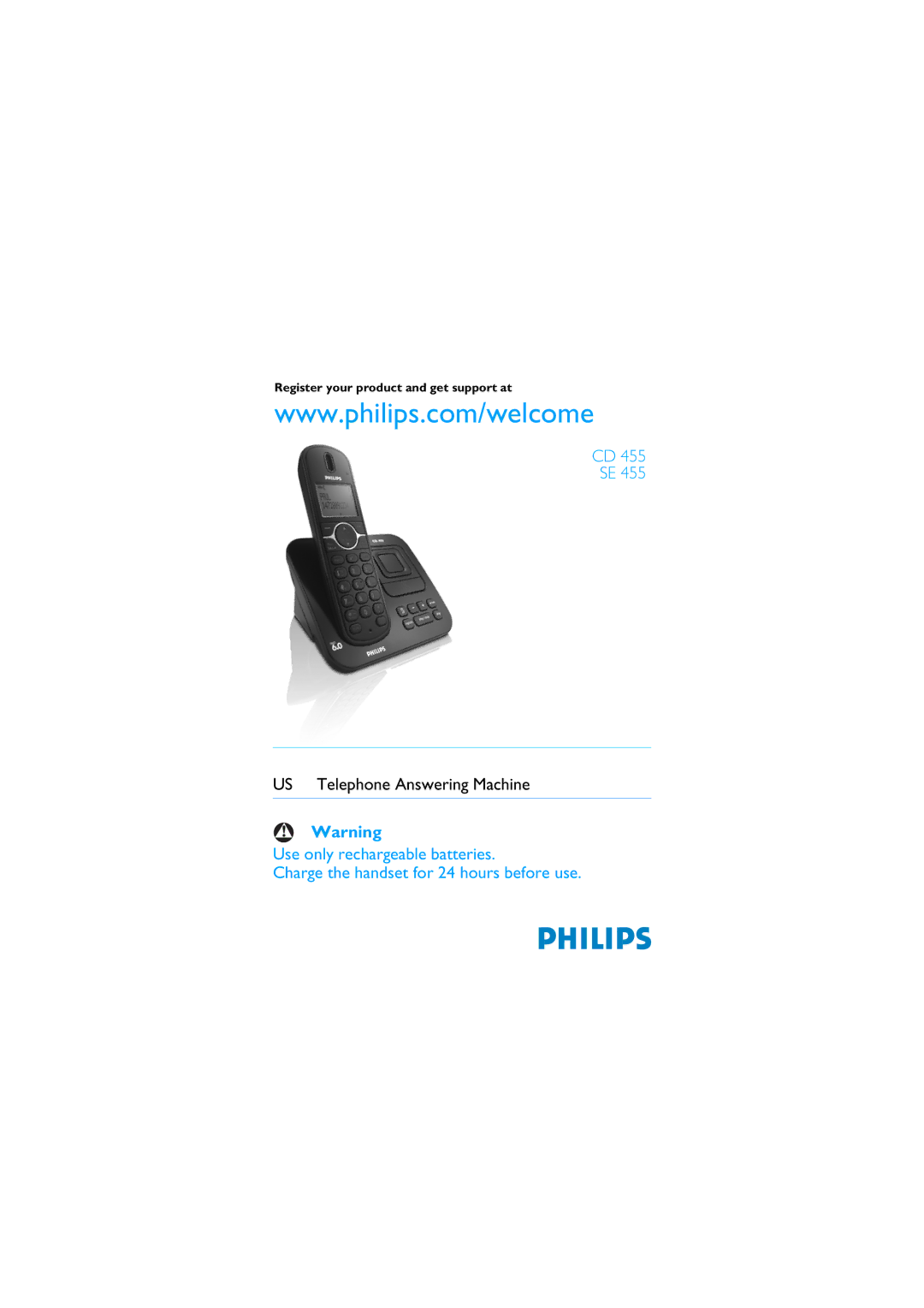 Philips SE455C, SE455XY/ZZ, CD455C, CD455XY/ZZ manual US Telephone Answering Machine 