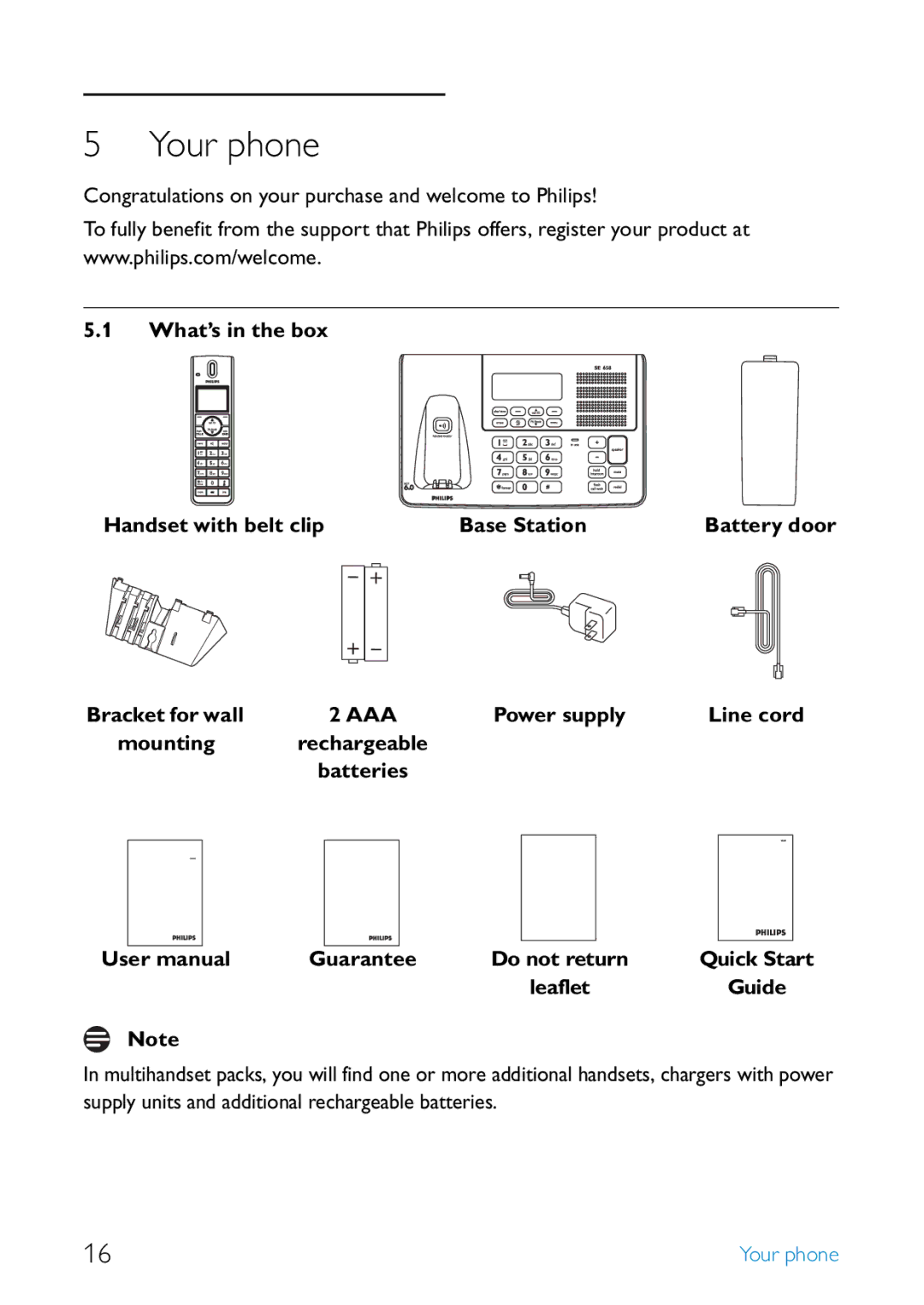 Philips SE6581B/17 manual Your phone, Congratulations on your purchase and welcome to Philips, Power supply, Guarantee 