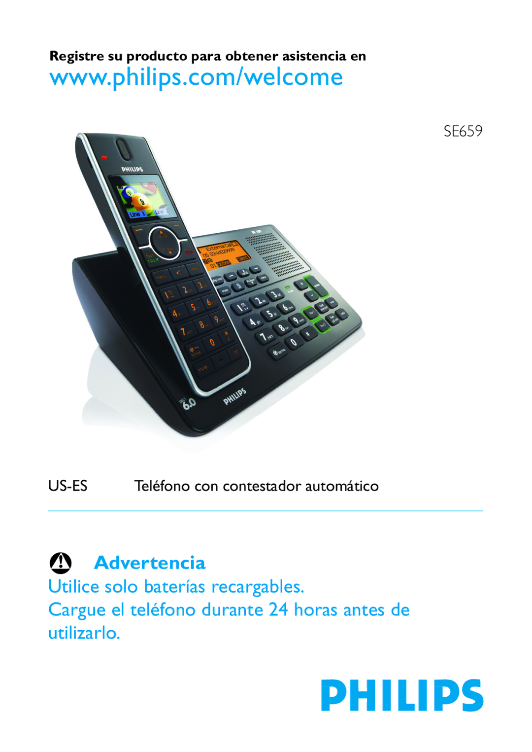 Philips SE659 manual Advertencia 