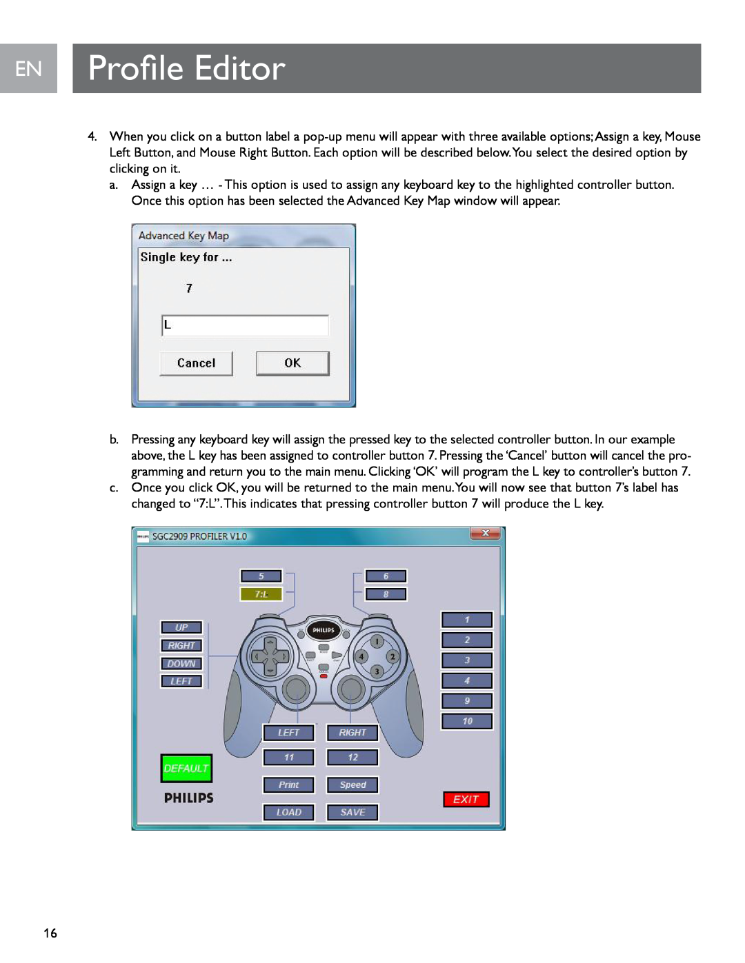 Philips SGC2909 user manual EN Profile Editor 