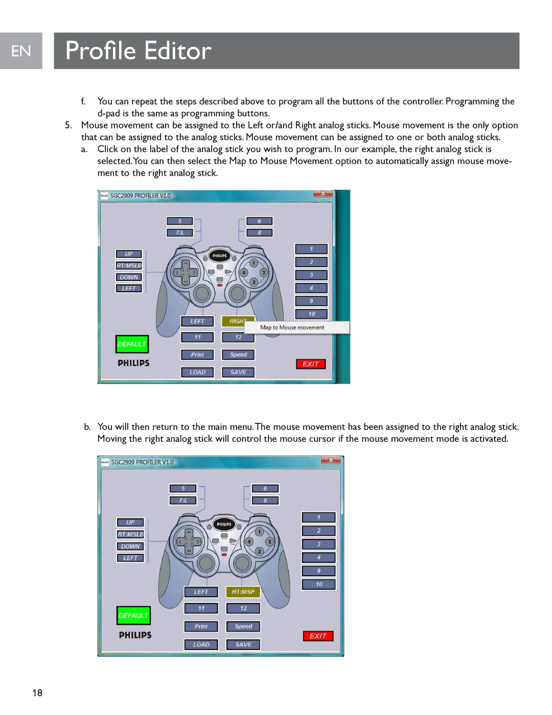 Philips SGC2909 user manual EN Profile Editor 