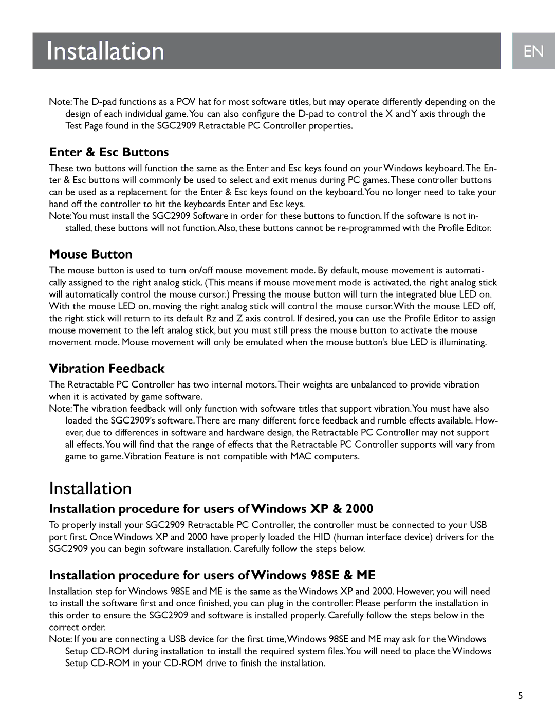 Philips SGC2909 user manual Installation 