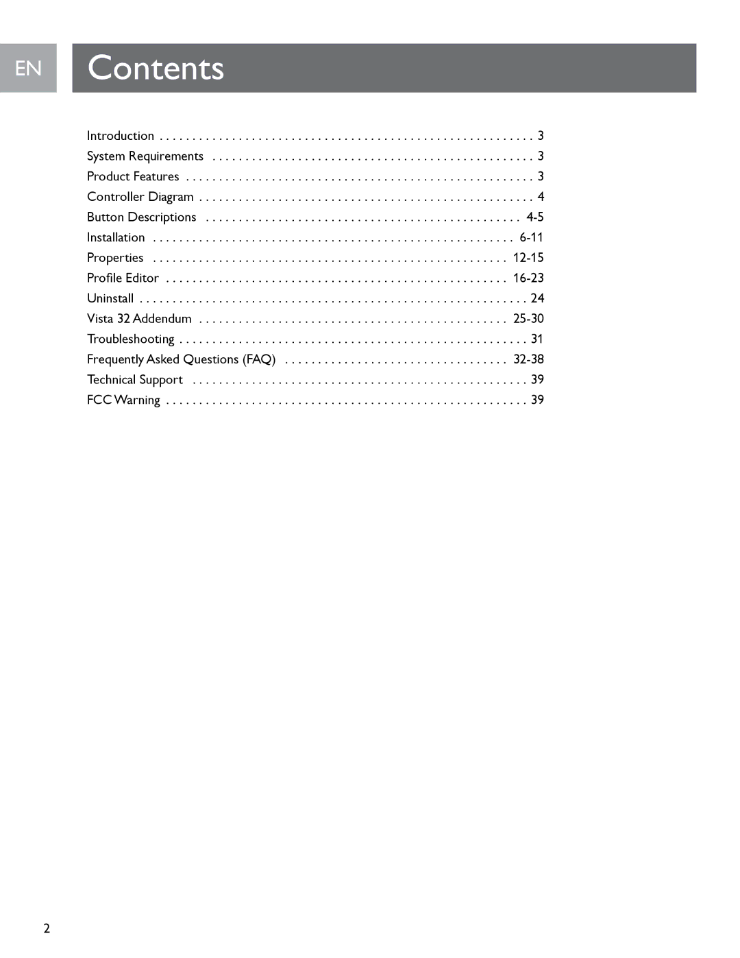 Philips SGC2910 user manual EN Contents 