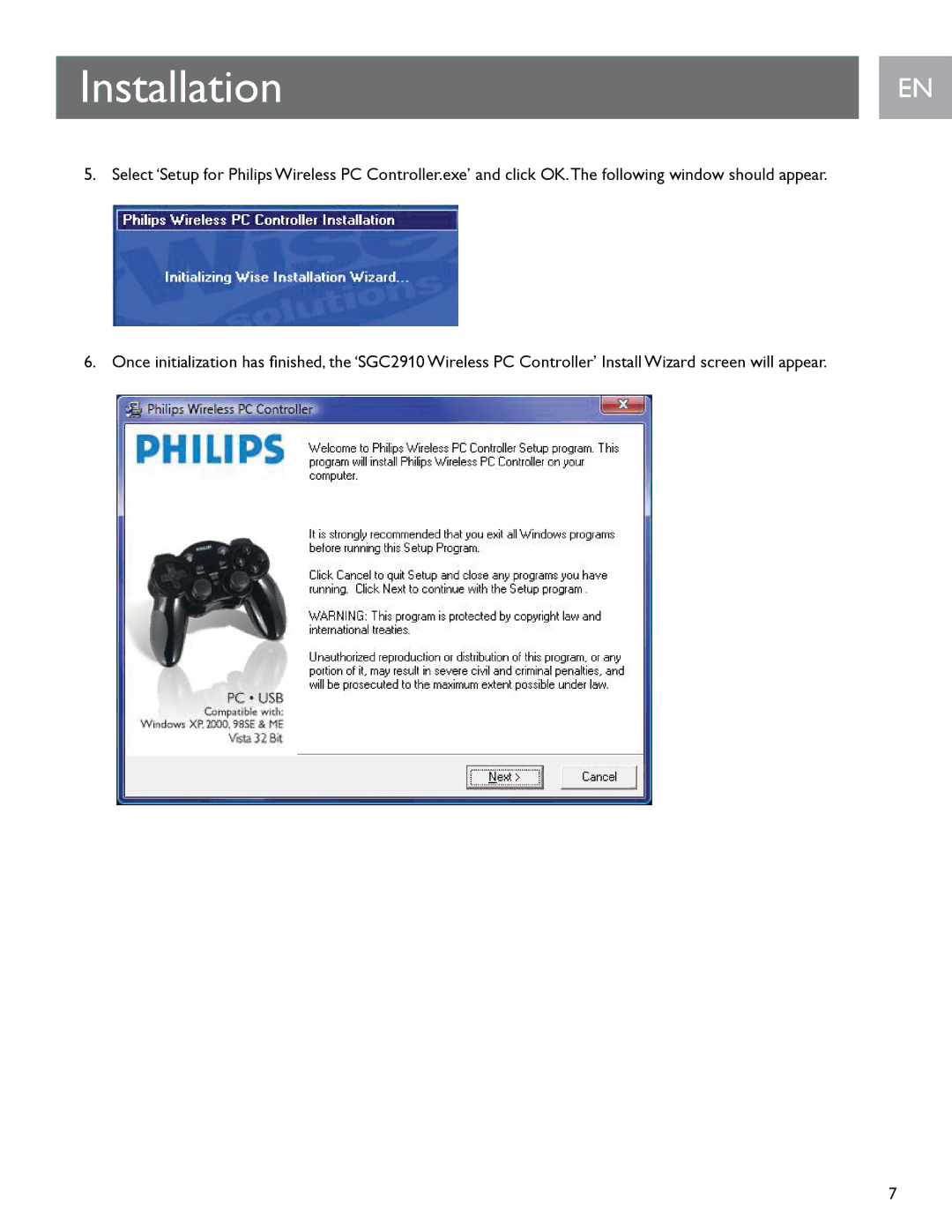 Philips SGC2910 user manual Installation 