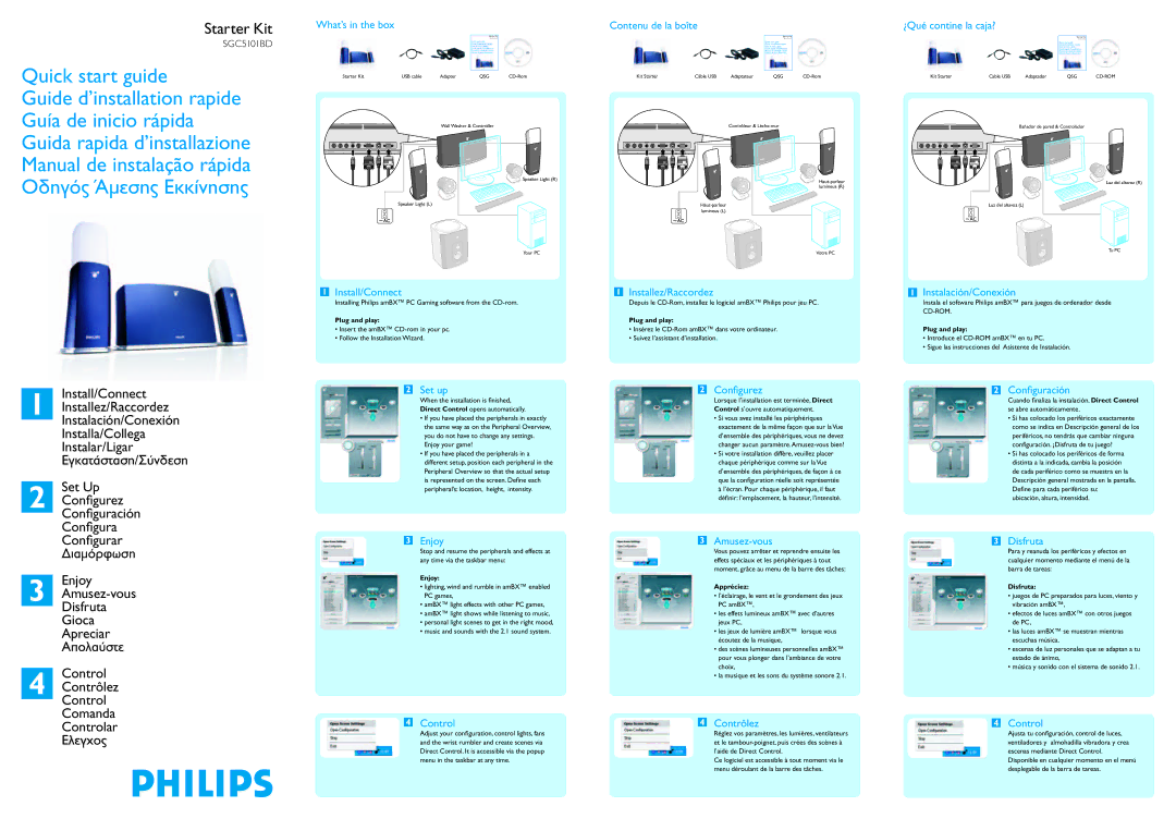 Philips SGC5101BD quick start Contrôlez Control Comanda Controlar 