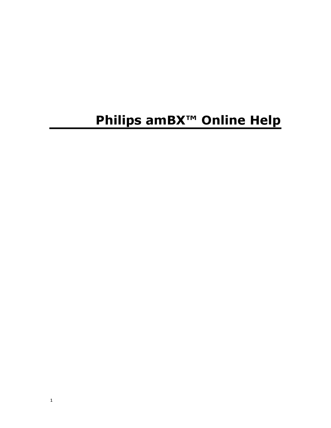 Philips SGC5101BD manual Philips amBX Online Help 