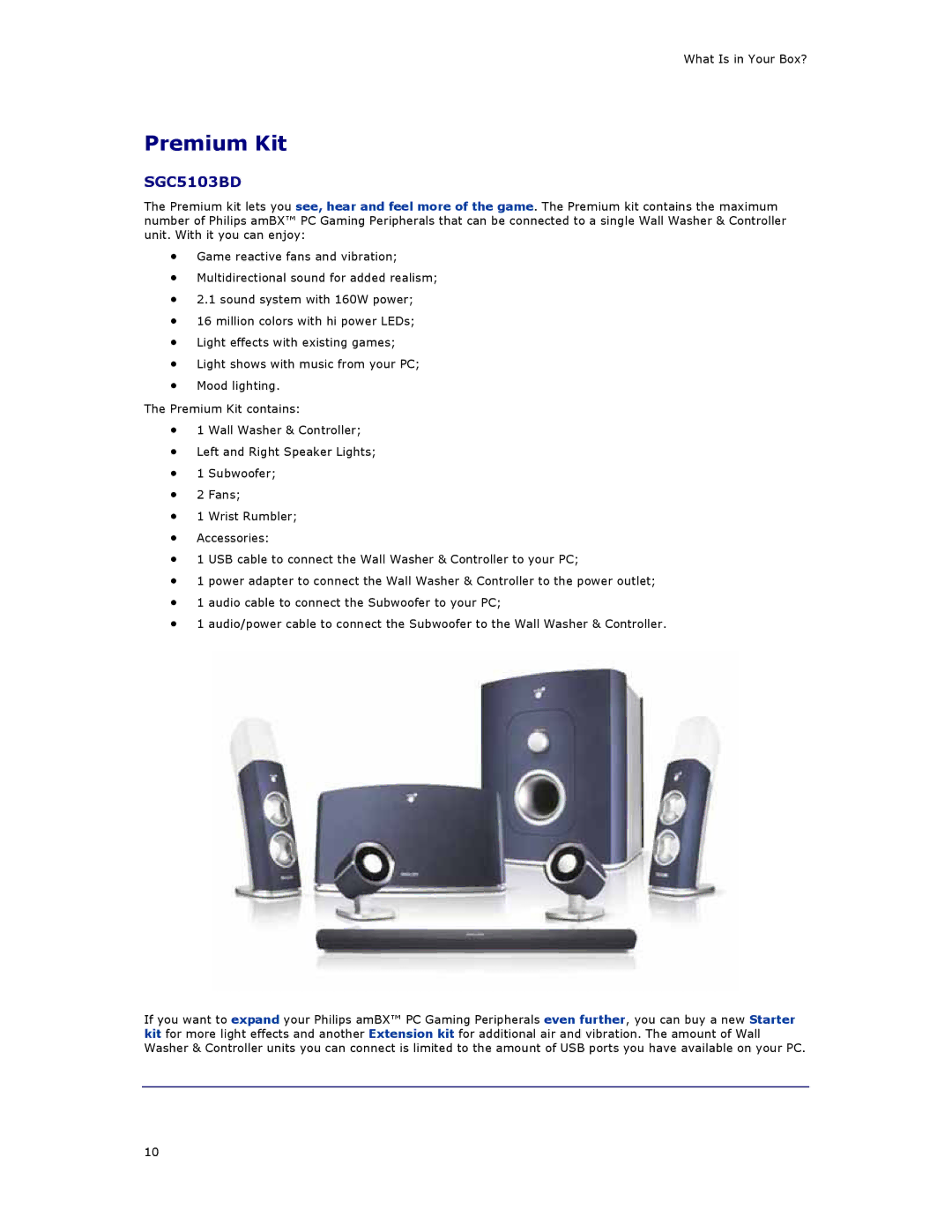 Philips SGC5101BD manual Premium Kit, SGC5103BD 