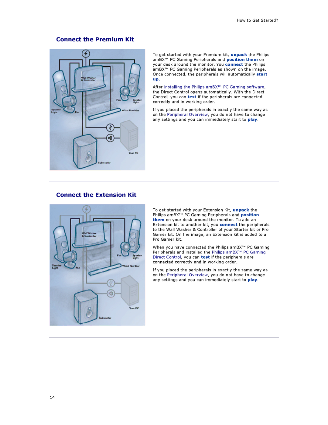 Philips SGC5101BD manual Connect the Premium Kit, Connect the Extension Kit 