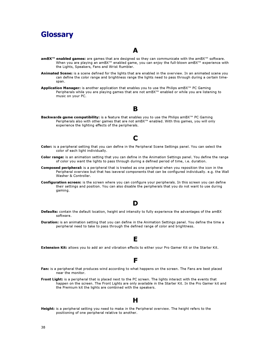 Philips SGC5101BD manual Glossary 