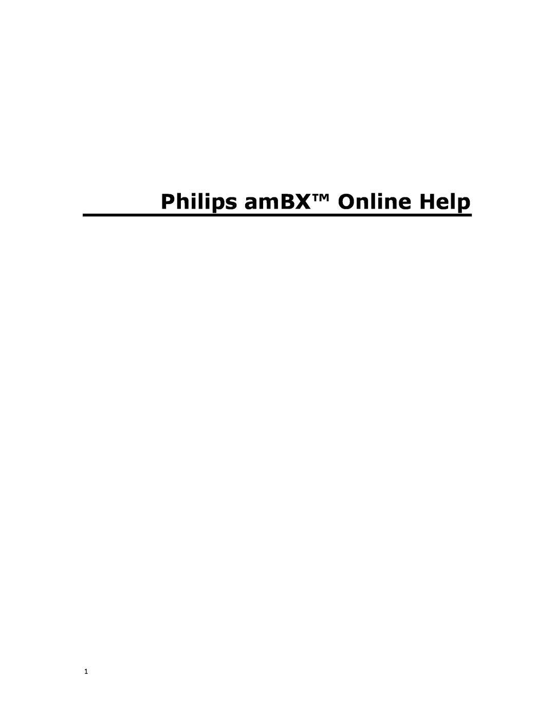 Philips SGC5101BD manual Philips amBX Online Help 