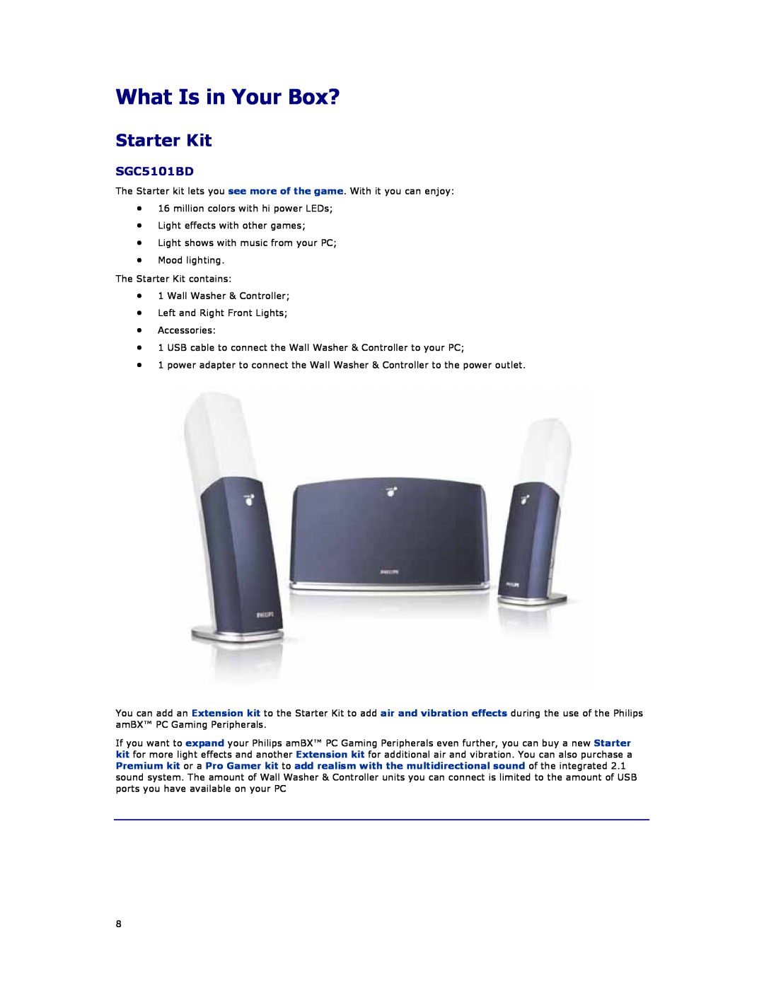 Philips SGC5101BD manual What Is in Your Box?, Starter Kit 