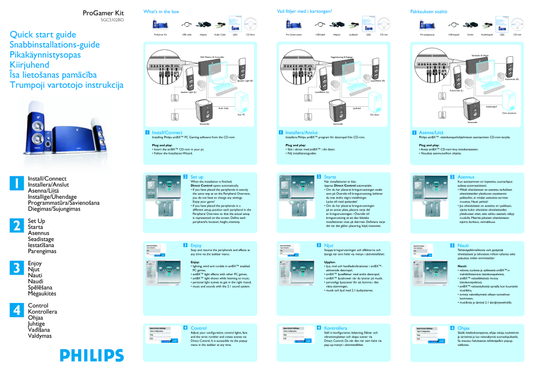 Philips SGC5102BD quick start Installera/Anslut Asenna/Liitä 