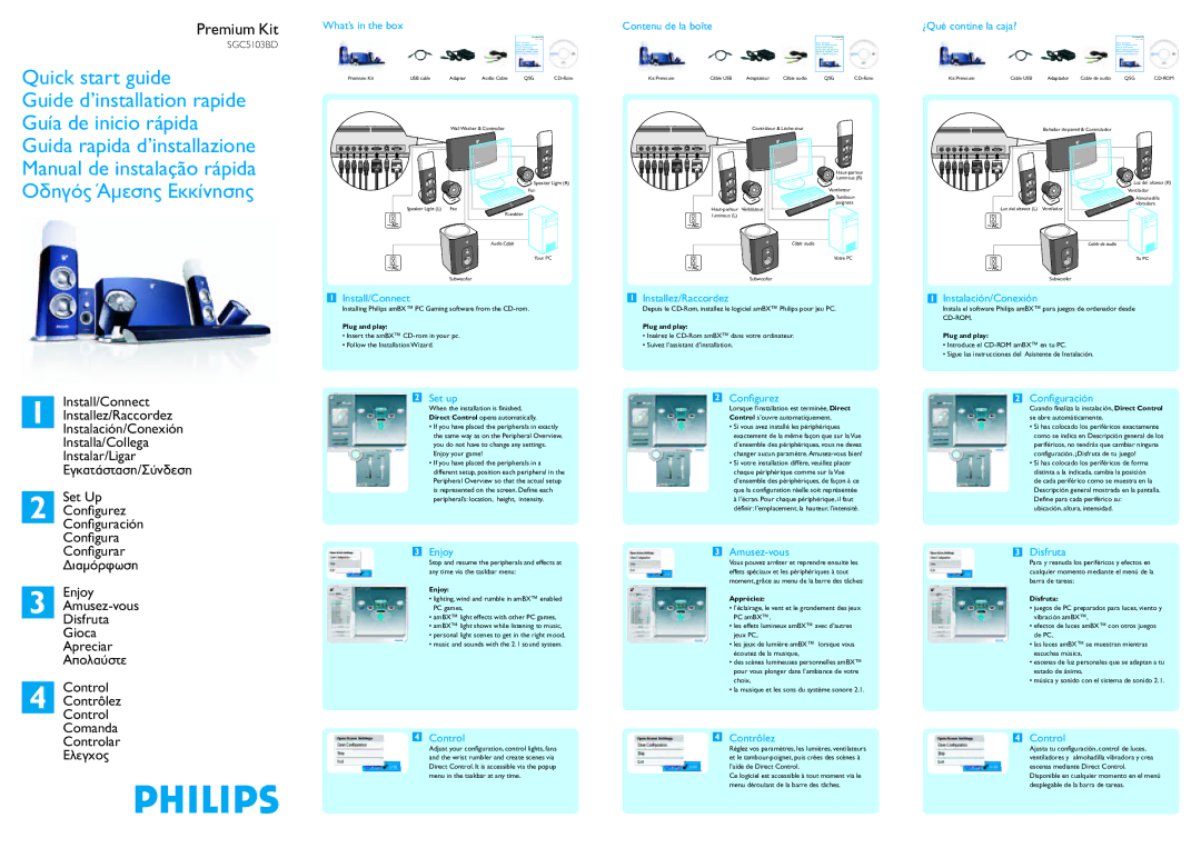 Philips SGC5103BD quick start Contrôlez Control Comanda Controlar 