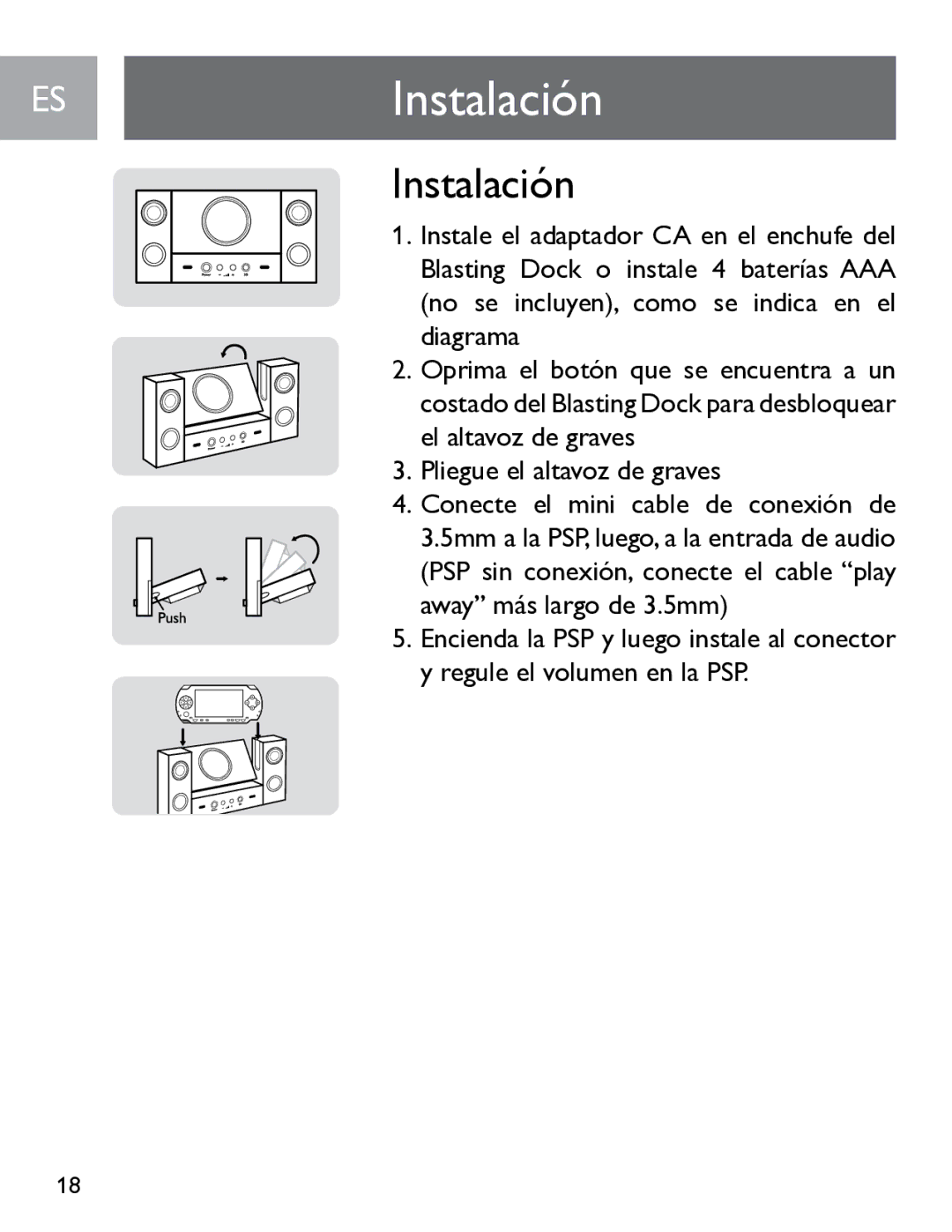 Philips SGP6031BB/27 user manual ESInstalación 