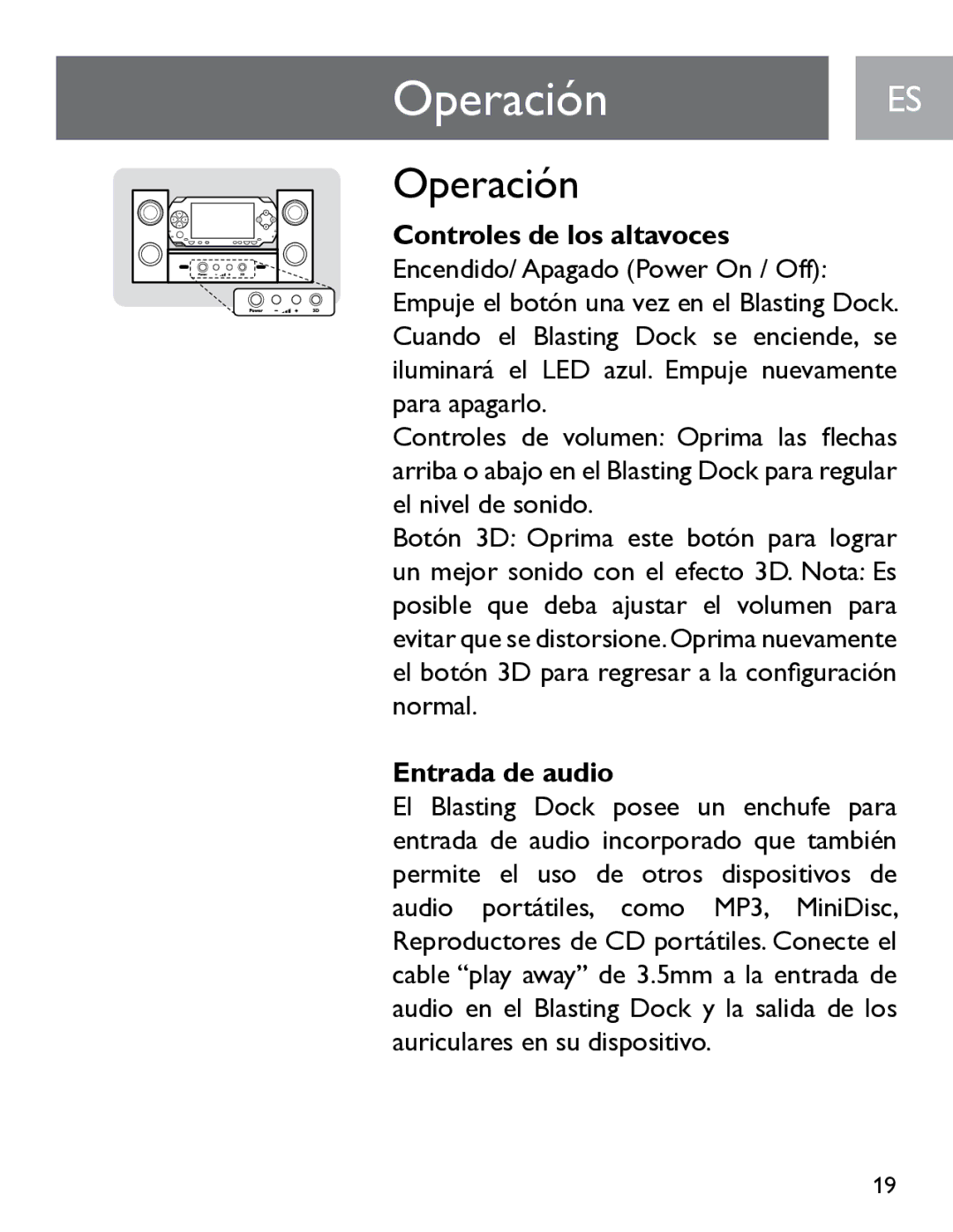 Philips SGP6031BB/27 user manual OperaciónES 