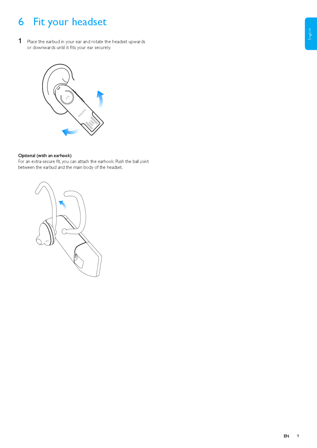 Philips SHB1400/00 user manual Fit your headset 