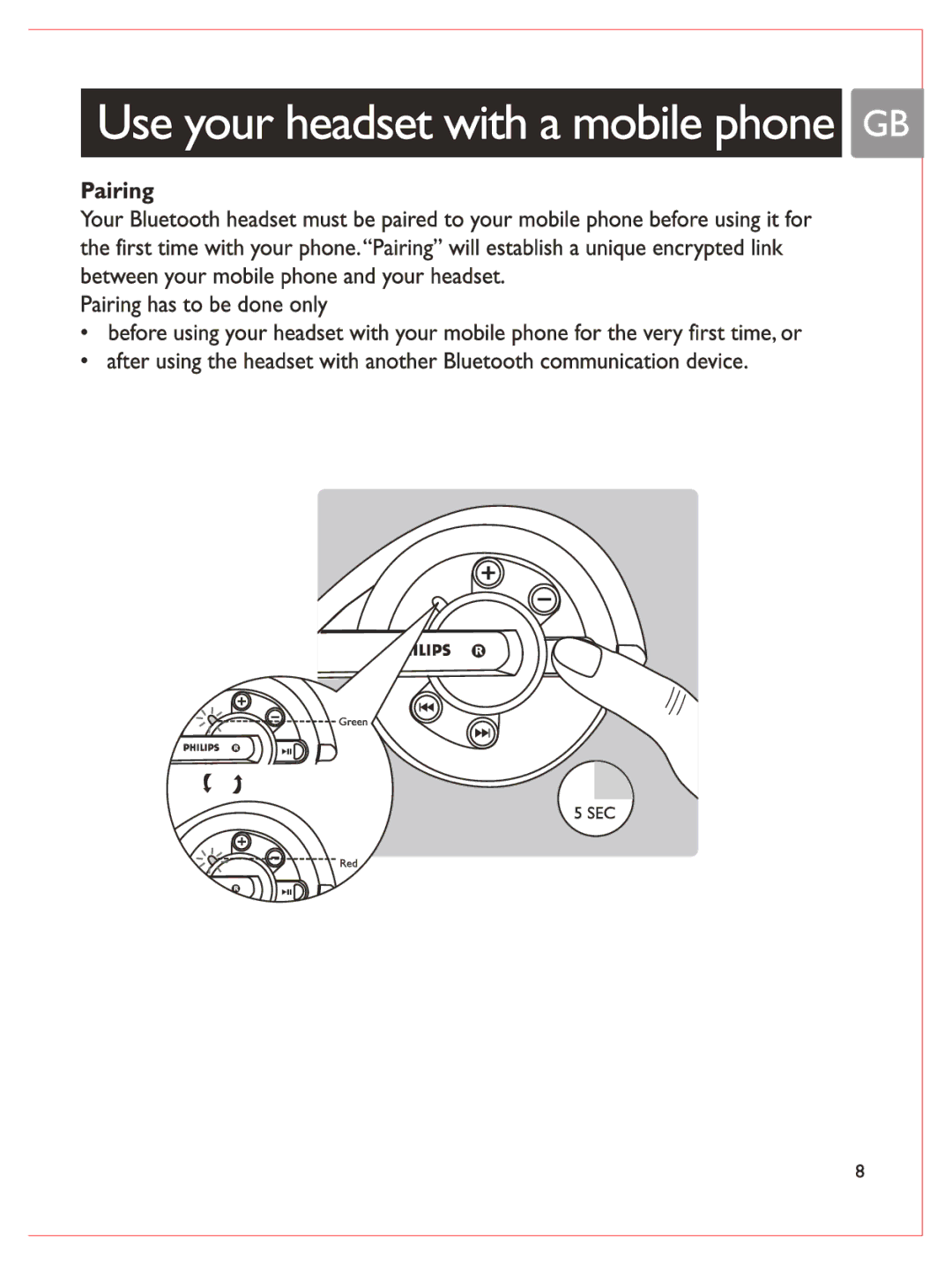 Philips SHB6100 manual 