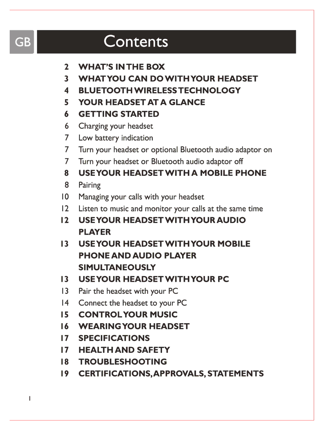 Philips SHB6100 manual 