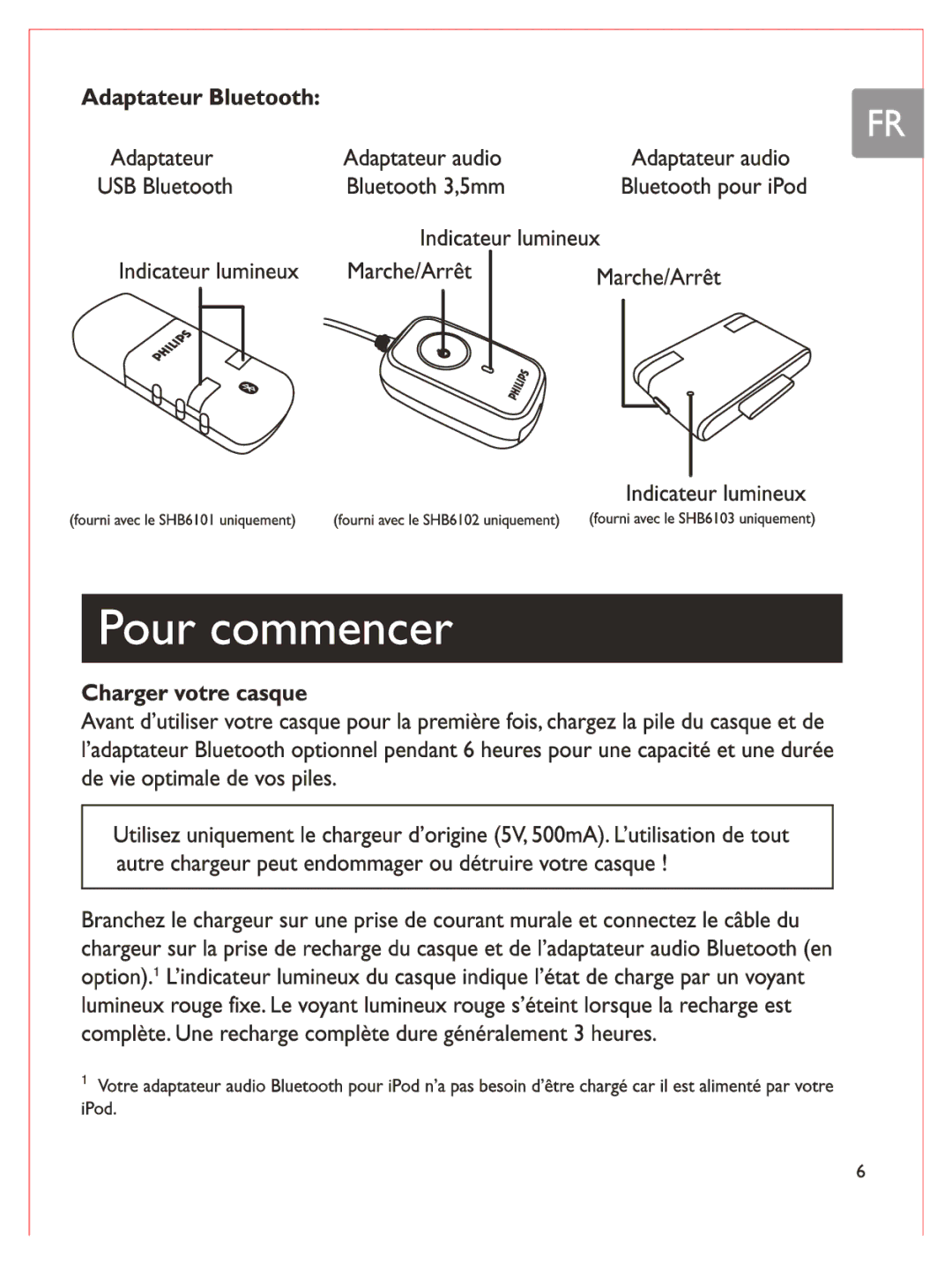 Philips SHB6100 manual 