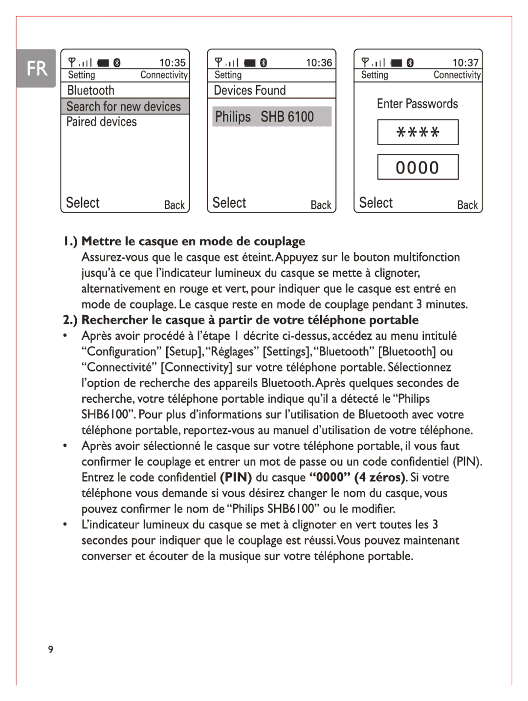 Philips SHB6100 manual 