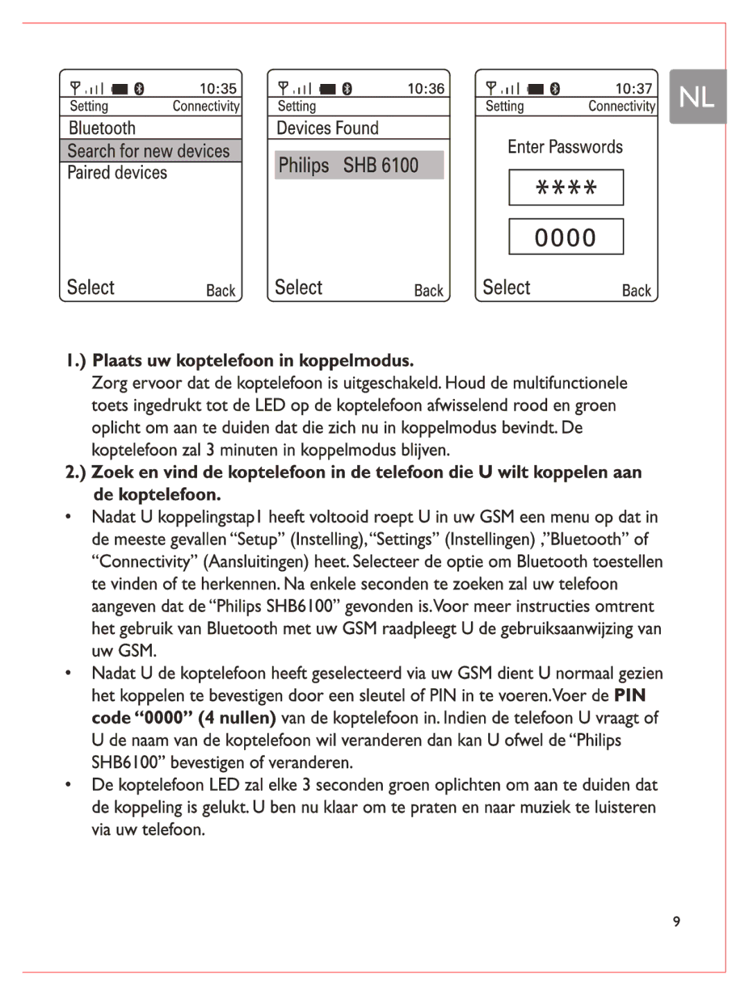 Philips SHB6100 manual 