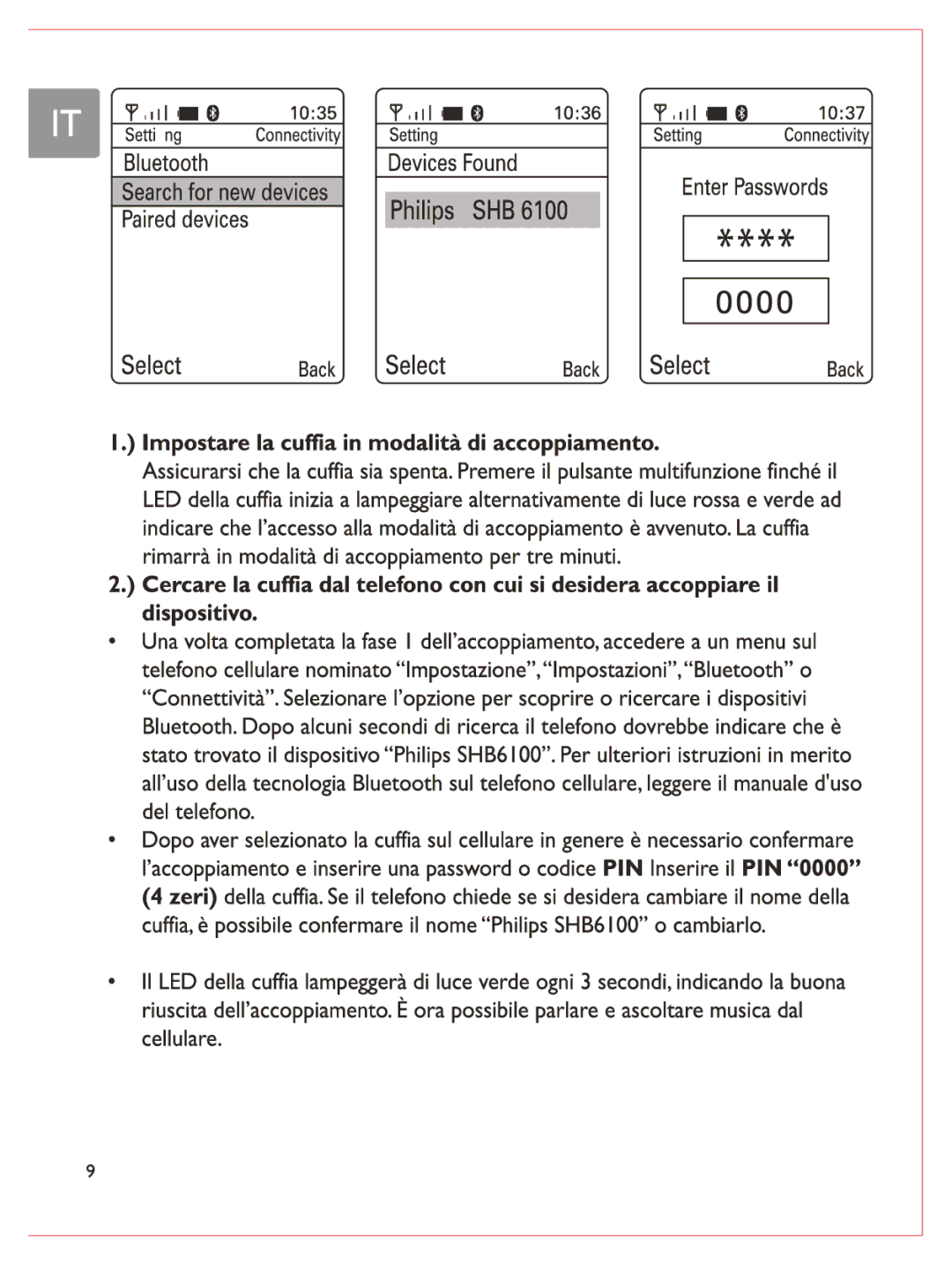 Philips SHB6100 manual 