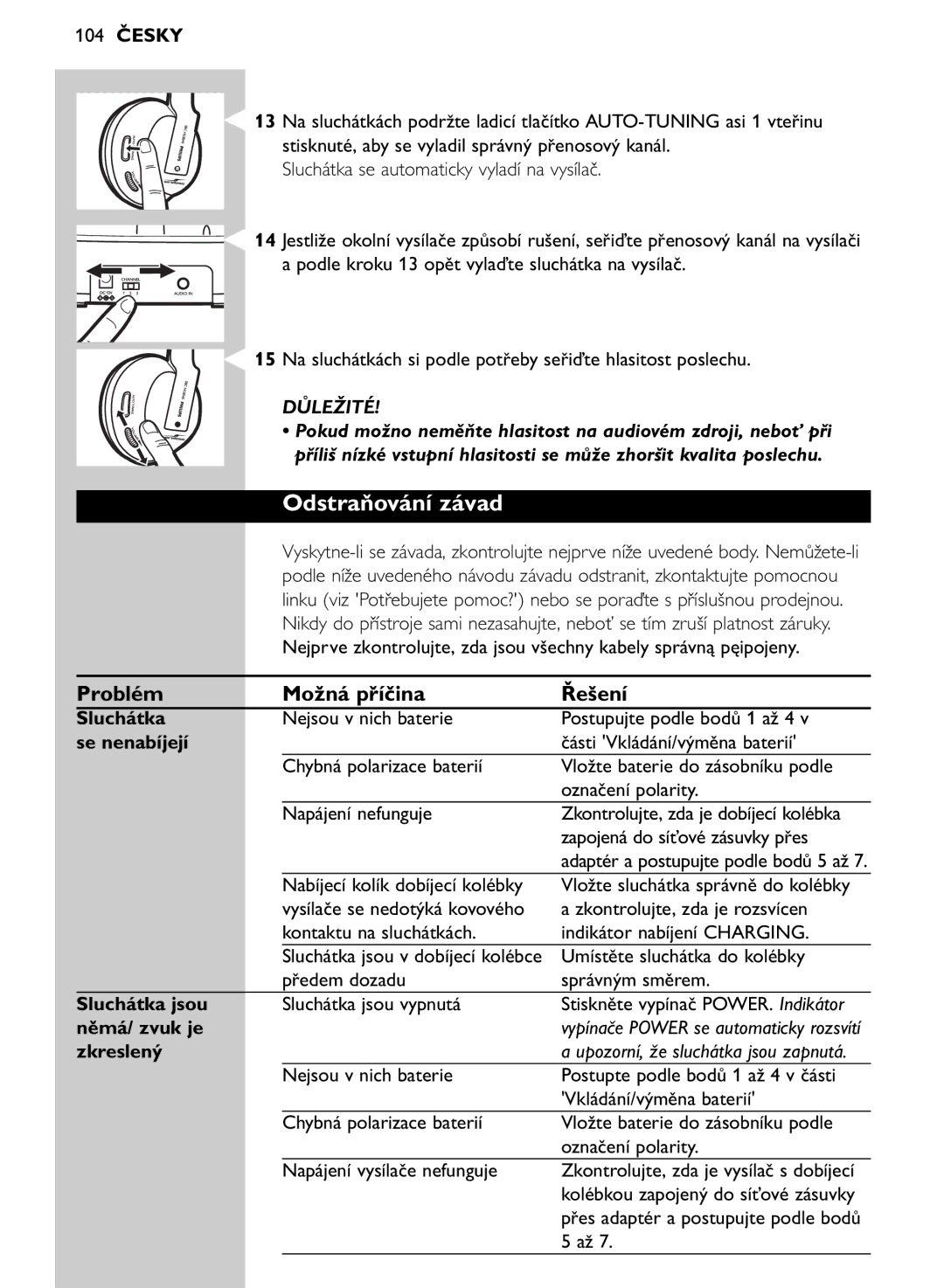 Philips SHC8545/00 manual Odstraňování závad, Problém Možná příčina Řešení 