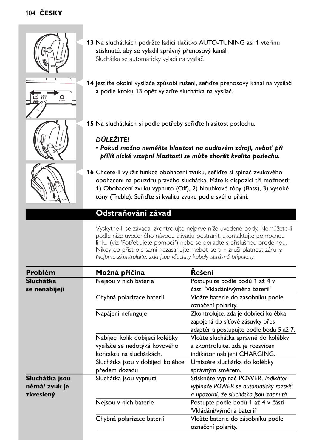 Philips SHC8565/00 manual Odstraňování závad, Problém Možná příčina Řešení 