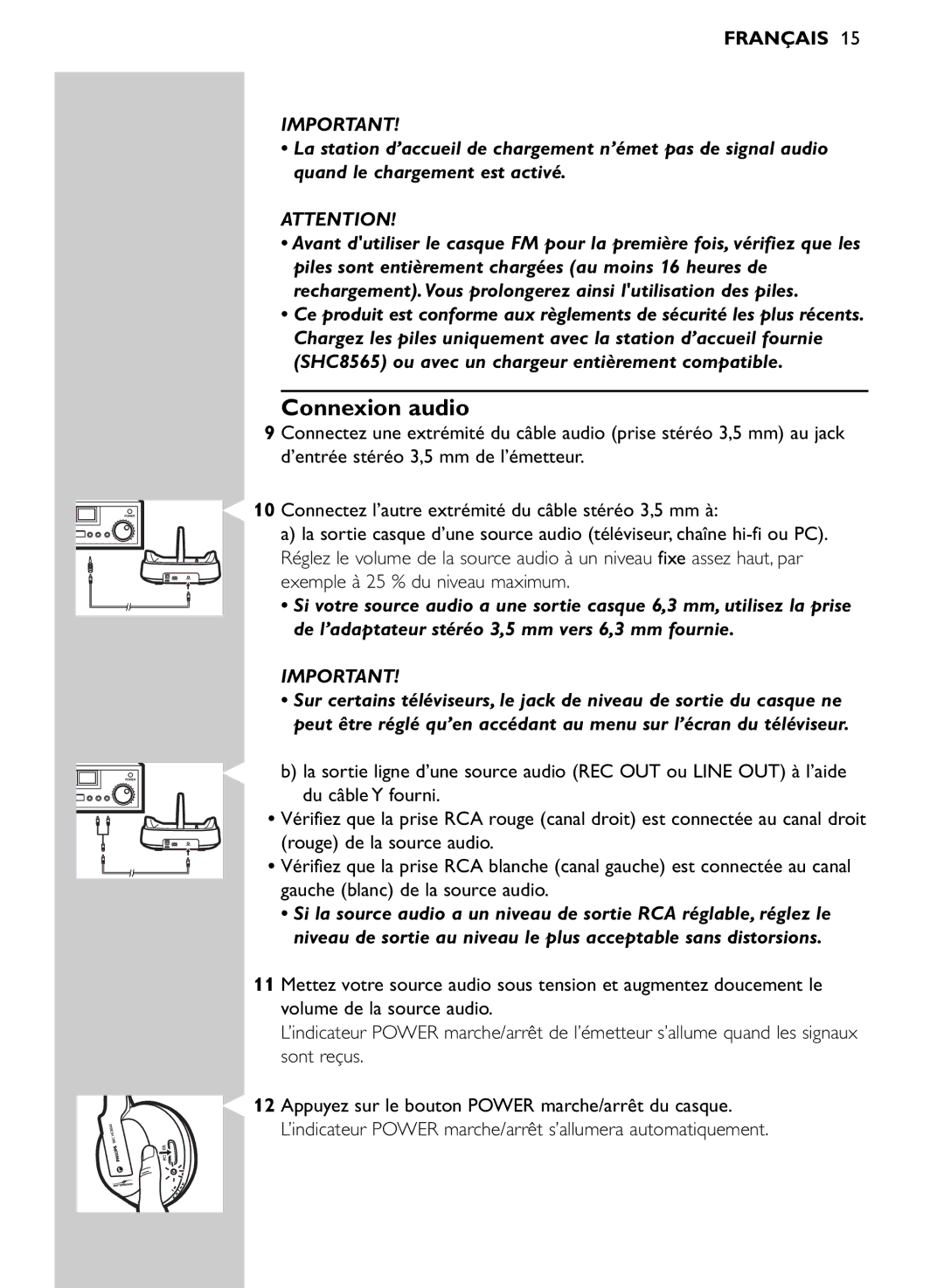 Philips SHC8565/00 manual Connexion audio 