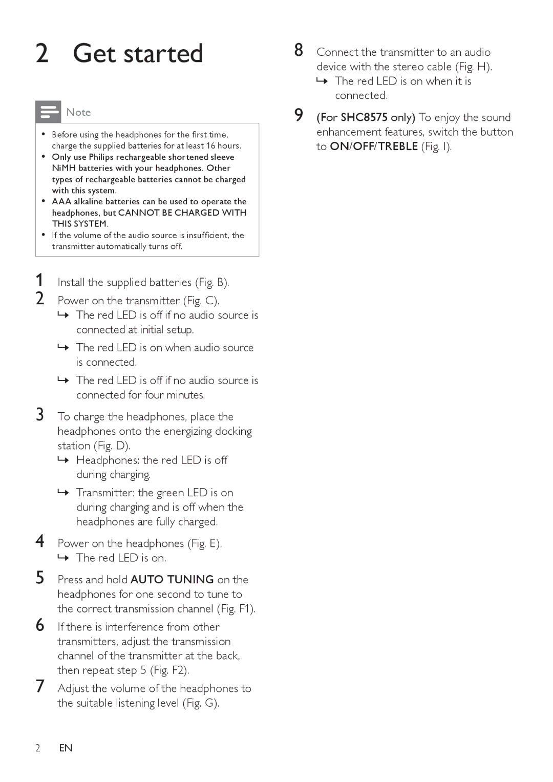 Philips SHC8535, SHC8575 user manual Get started 