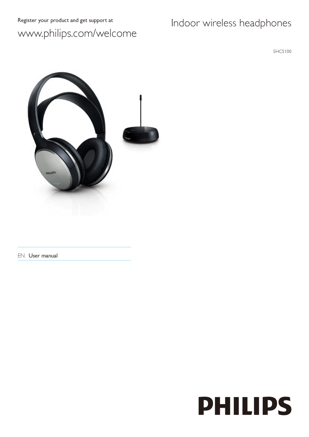 Philips SHCS100 user manual Indoor wireless headphones 