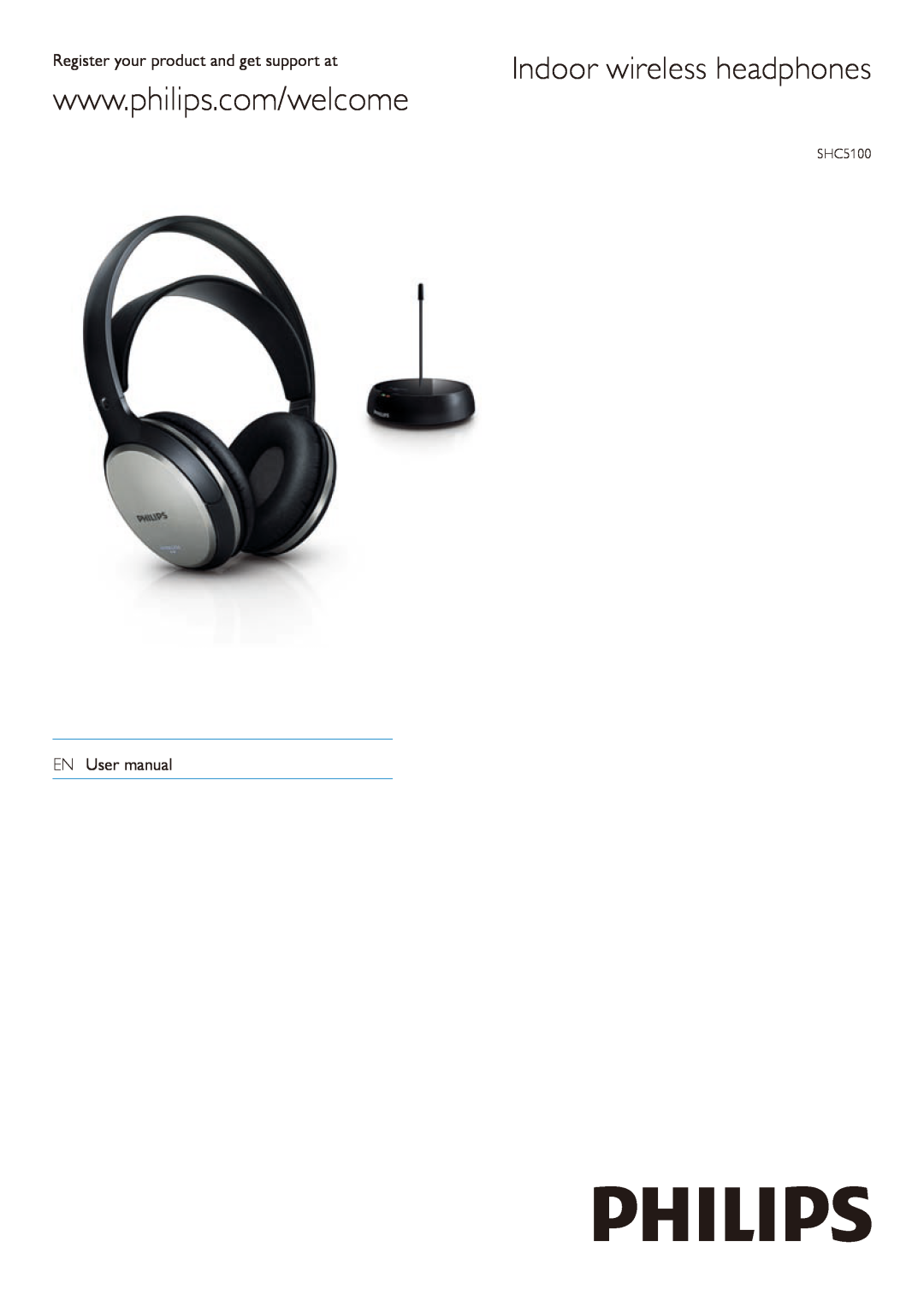 Philips SHCS100 user manual Indoor wireless headphones, Register your product and get support at 