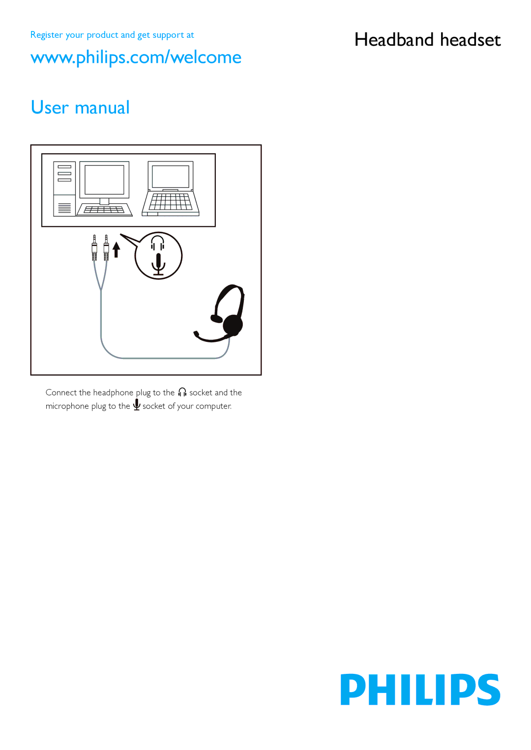 Philips SHM2000/00 user manual Headband headset 