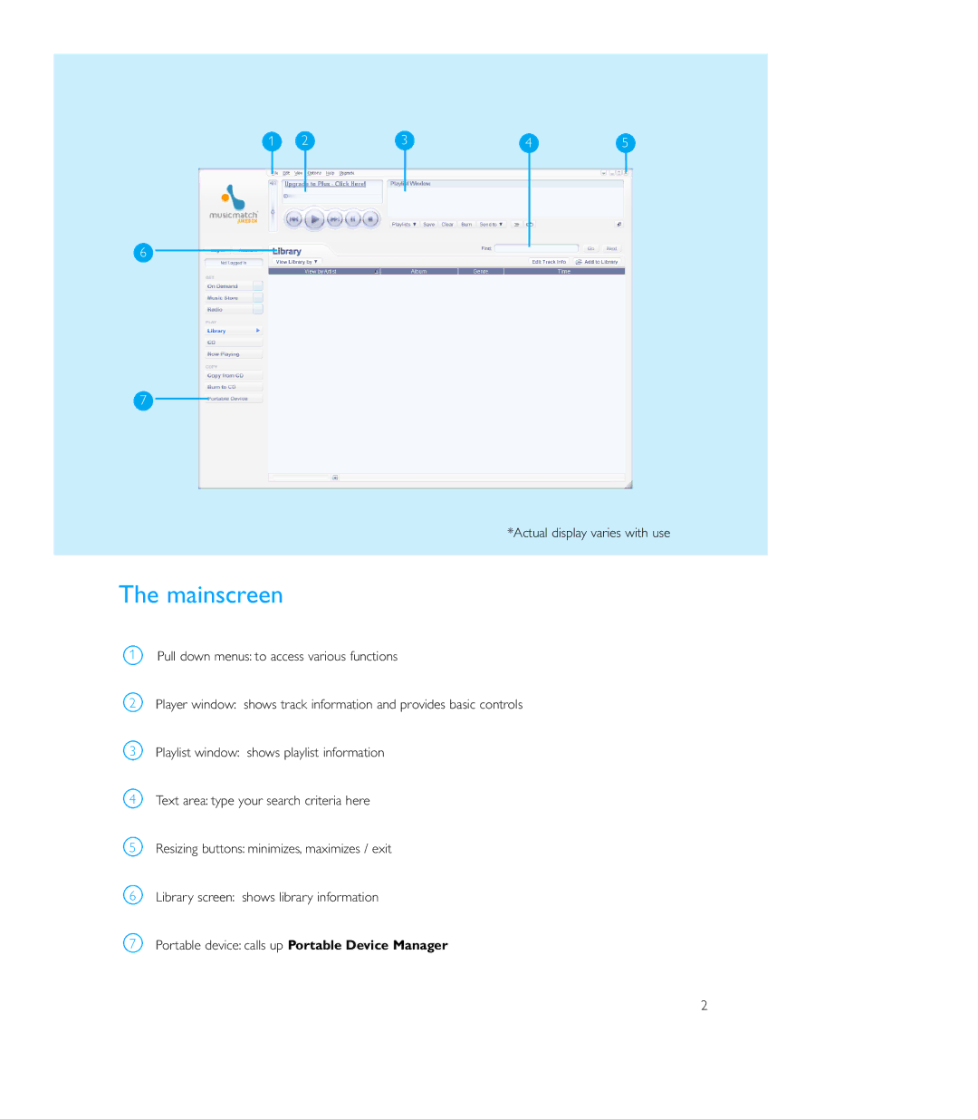 Philips ShoqBox user manual Mainscreen 