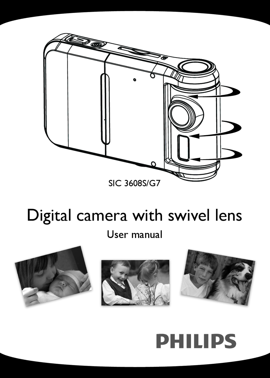 Philips SIC 3608S/G7 user manual Digital camera with swivel lens 