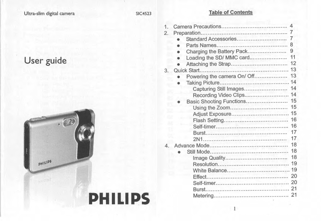 Philips SIC 4523 manual 