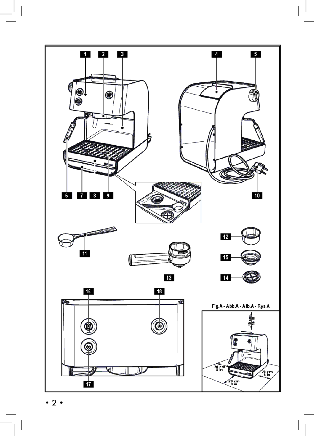 Philips SIN 006XN operating instructions Fig.A Abb.A Afb.A Rys.A 