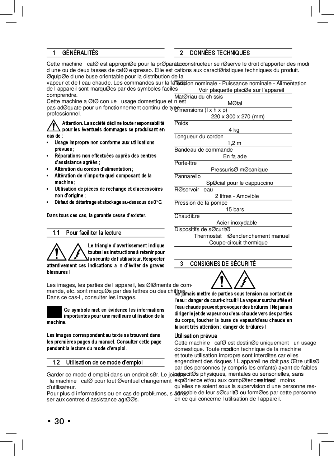 Philips SIN 006XN operating instructions Généralités, Données Techniques, Consignes DE Sécurité 