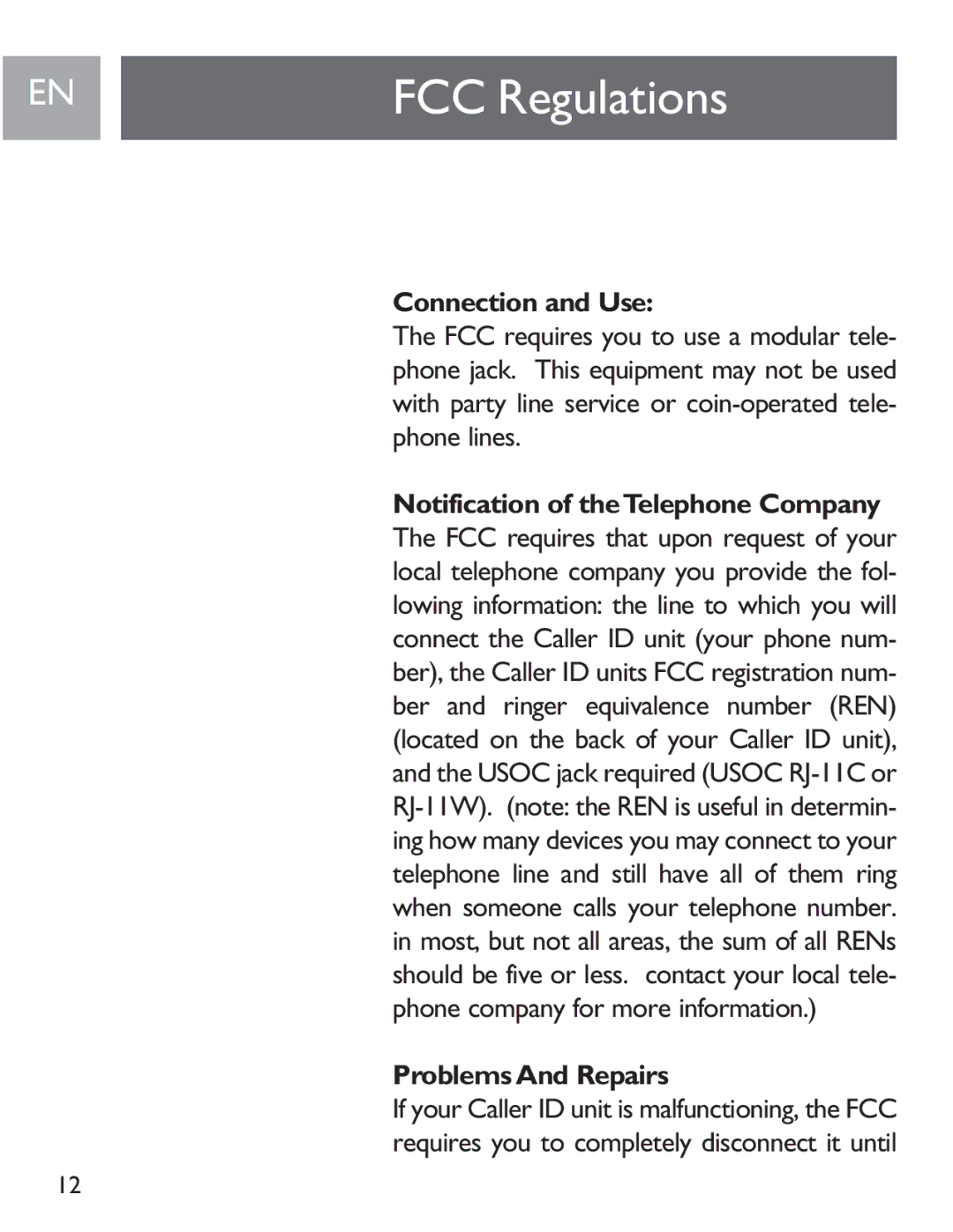 Philips SJA9190/17 user manual Connection and Use, Problems And Repairs 