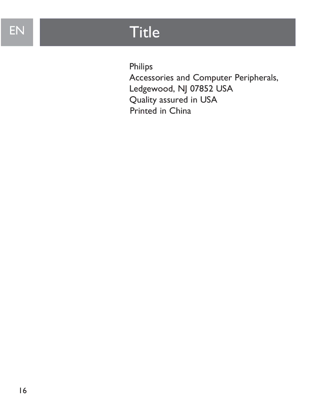 Philips SJA9190/17 user manual ENTitle 