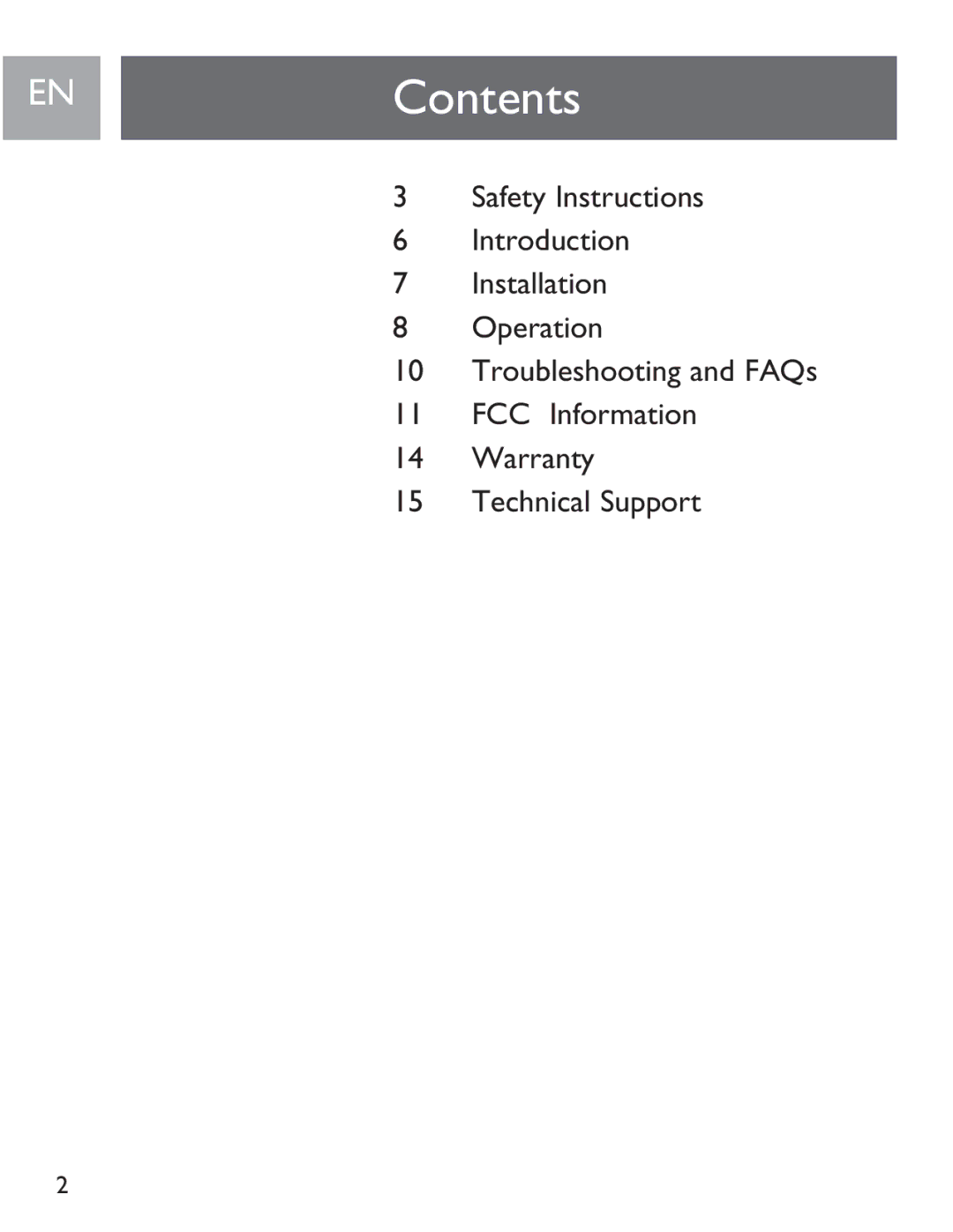 Philips SJA9190/17 user manual ENContents 