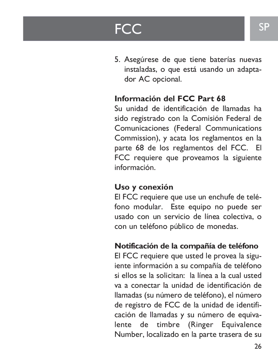 Philips SJA9190/17 user manual Información del FCC Part, Uso y conexión 