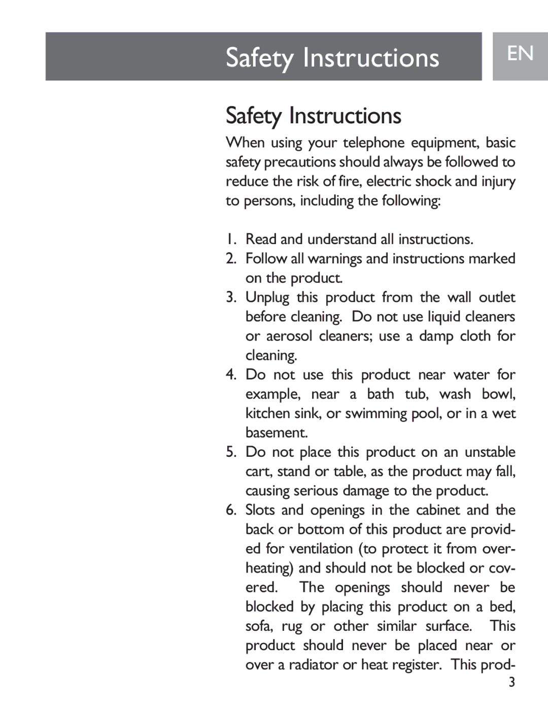 Philips SJA9190/17 user manual Safety Instructions 