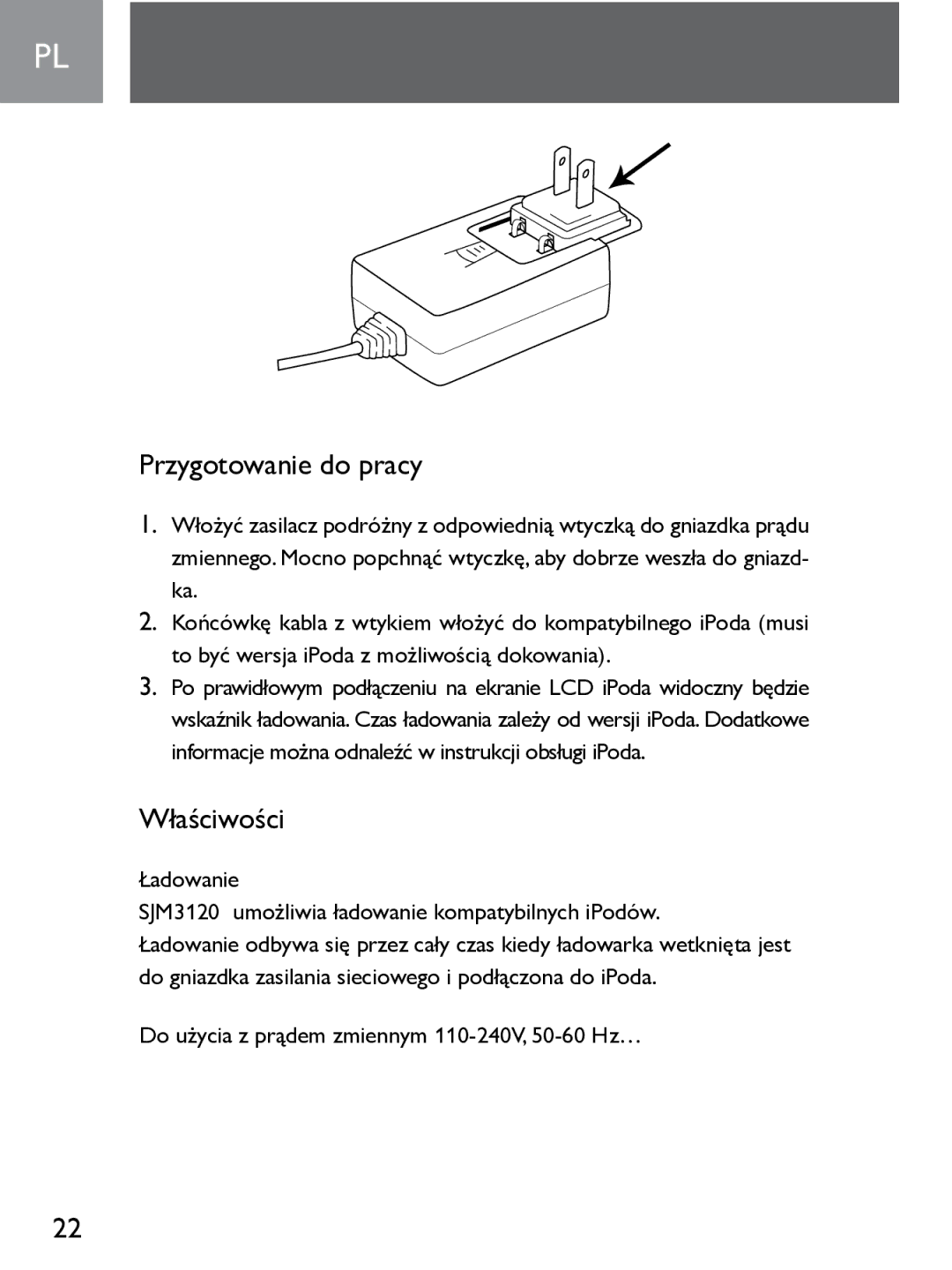 Philips SJM3120 user manual Przygotowanie do pracy 