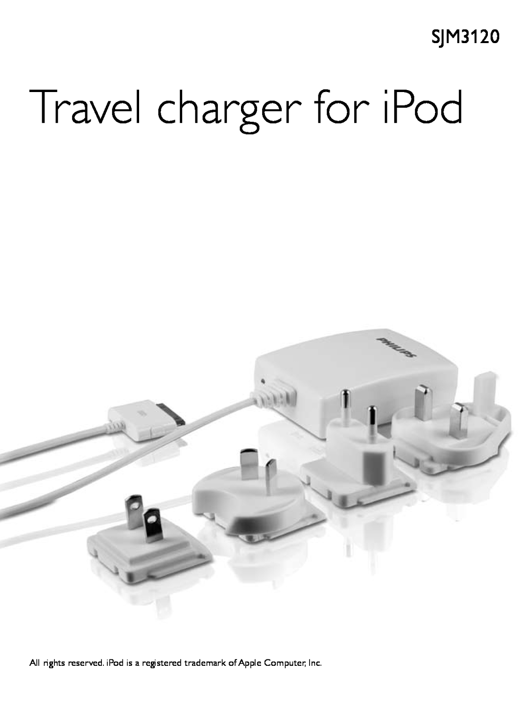 Philips SJM3120 user manual Travel charger for iPod 